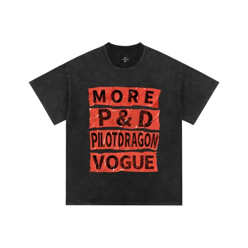 PILOTDRAGON T-Shirt Унисекс Выцветший Черный