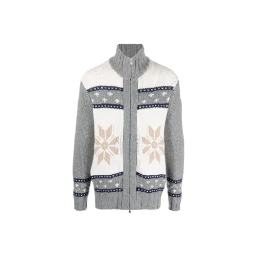 BRUNELLO CUCINELLI Серый Мужской Свитера