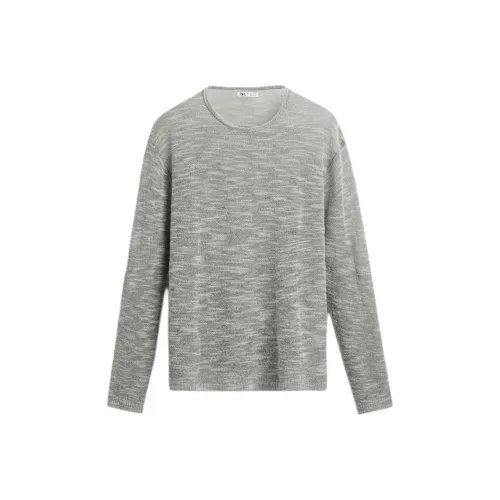 ZARA Зебра с принтом Серый Мужской Свитер