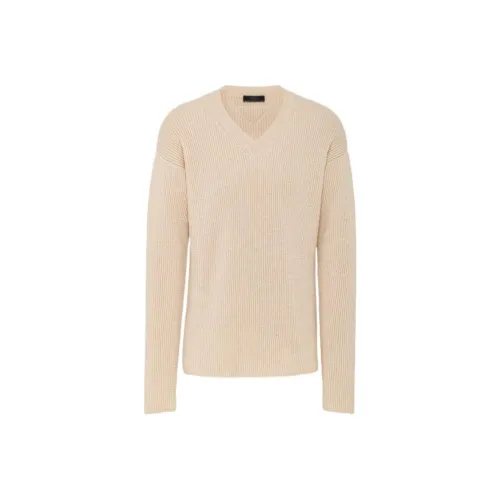 PRADA SS24 Кашемир Свитер Мужской Бежевый