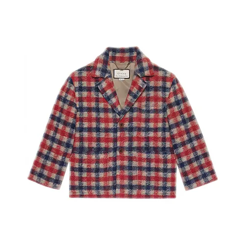 GUCCI Бизнес-костюм Пальто Мужской Трехцветный Клетка