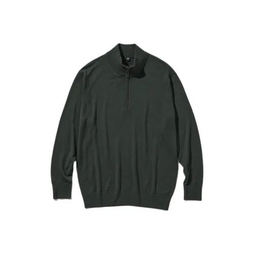 UNIQLO Свитер Унисекс Темно-оливковый