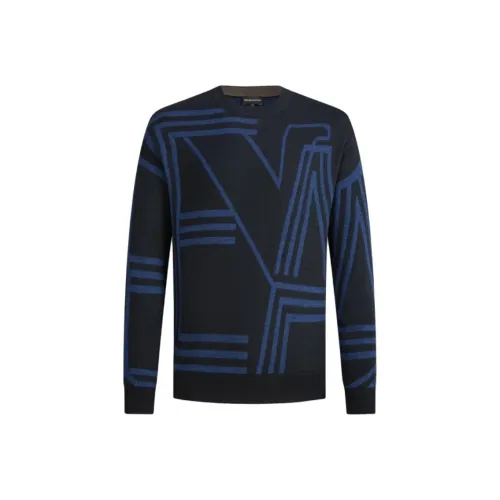 EMPORIO ARMANI Темно-синие мужские свитеры