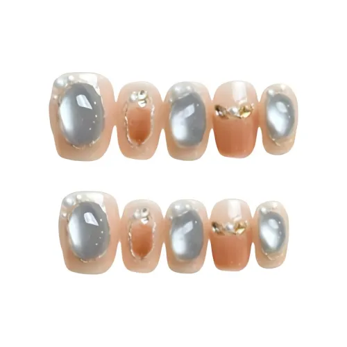 Gentle Welcome LOST Планета Кубический цирконий Большой Ромб False Nail Короткий LADDER Розовый Smudge Стразы Embellished