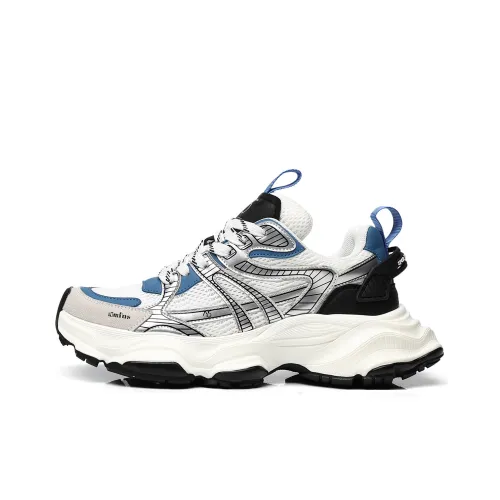 15 MINS Низкий топ толстая подошва кроссовки мужские серебристо-синие