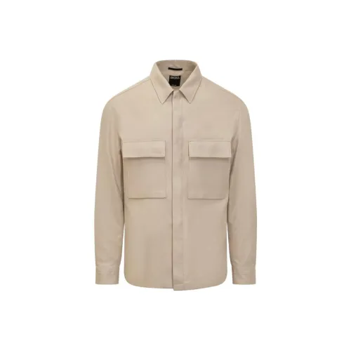 Ermenegildo Zegna Бежевые Мужские Рубашки