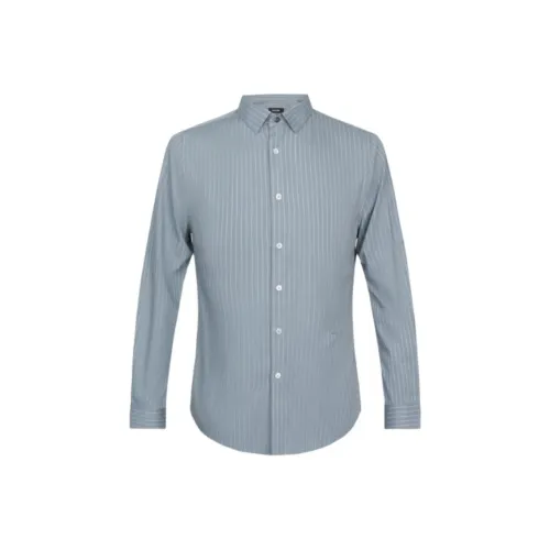 DIKENI Рубашка Мужская Синие Белые Полоски