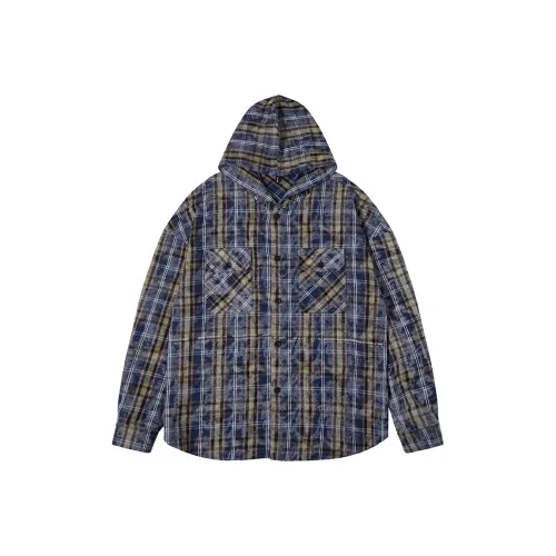 N Max Синий Рок Синяя клетка Унисекс Рубашки