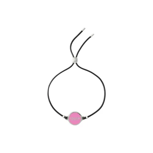 COACH Латунь с покрытием Эмаль Кожа CUBIC Циркон Браслеты Женские Розовый