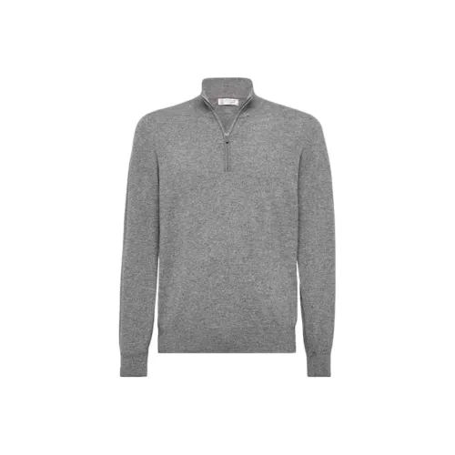 BRUNELLO CUCINELLI Кашемир Свитер Мужской Темно-Серый