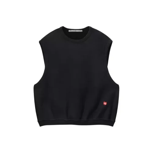 Alexander Wang SS24 Майка Унисекс Выстиранный Черный Нефрит