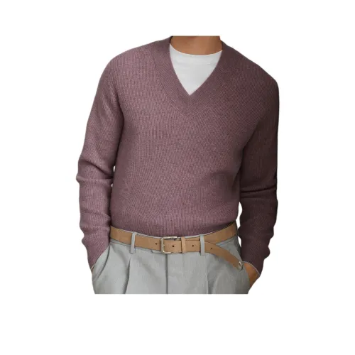 BRUNELLO CUCINELLI Кашемировый свитер мужской фиолетовый