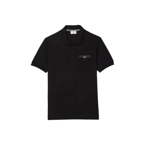 LACOSTE Collaboration Мужская Поло Рубашка Черного Цвета