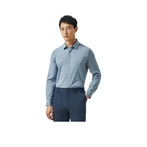 DIKENI Рубашка Мужская Серого цвета с Жаккардным узором