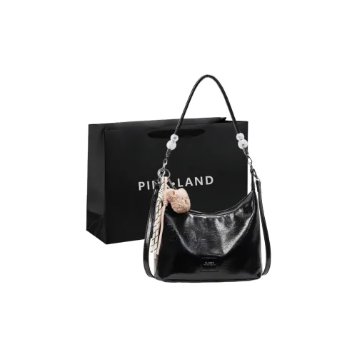 PINK·LAND ПУ (полиуретан) Сумка через плечо Стандартная Женская Черный Желтый Экрю Серебряный Синий