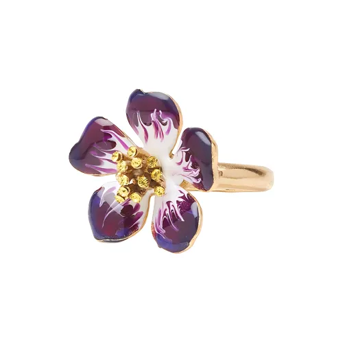 Оскар де ла Рента Олово Смола Латунь Стекло Золото Кольца Женские Фиолетовый