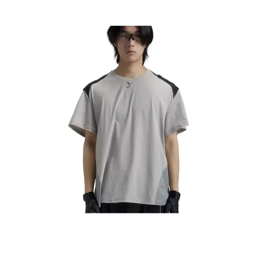 YAUSYE SS23 T Рубашка Мужская Серый Черный