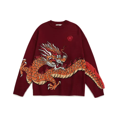 Guuka Year of the Dragon series Темно-красный Мужской Трикотаж