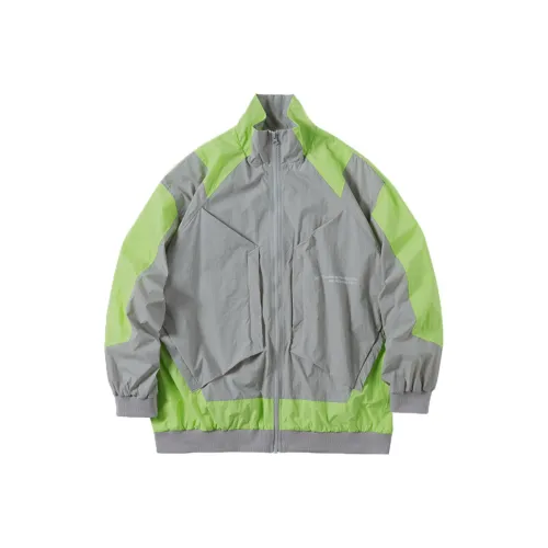 ENSHADOWER Куртка Унисекс Легкий Серый и Неон Зеленый
