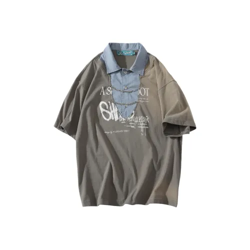 A SQUARE ROOT Поло Унисекс Серый