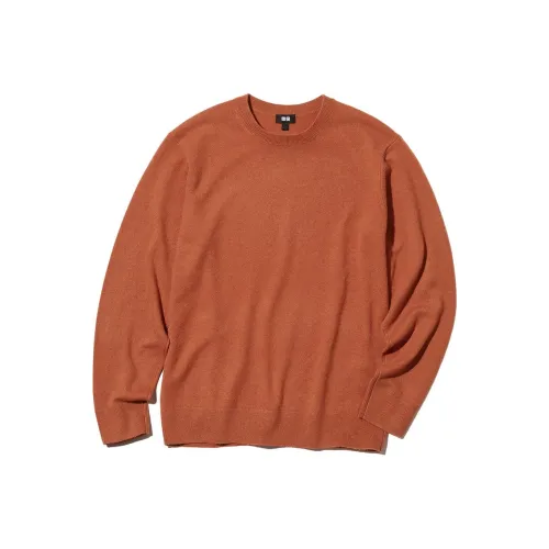 UNIQLO Оранжевый Красный Мужской Кашемировый Свитер