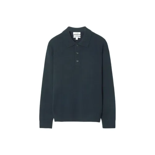 COS Кашемир Свитер Мужской Темно-синий