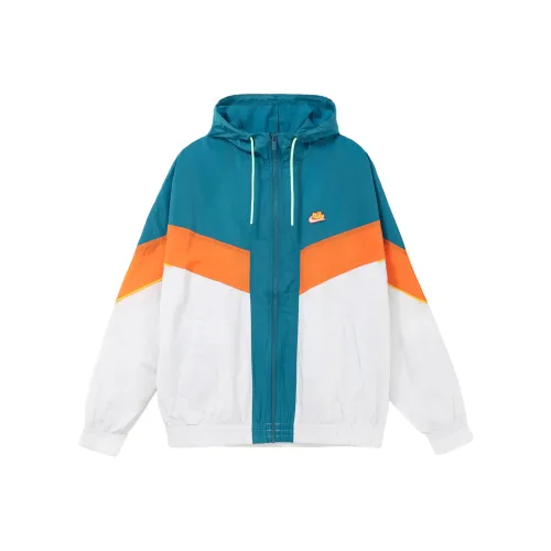 Nike Синий и Белый и Оранжевый Мужские Куртки