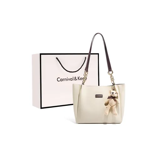 Carnival Keep Коровья кожа Тоут Сумка Сумка через плечо Стандартная Женская Экрю Коричневый