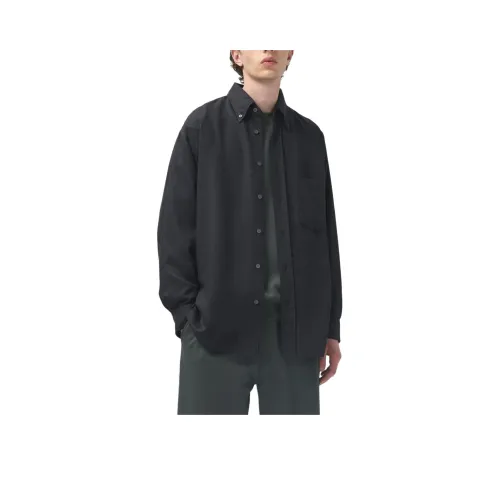 UNIQLO Черные Унисекс Рубашки