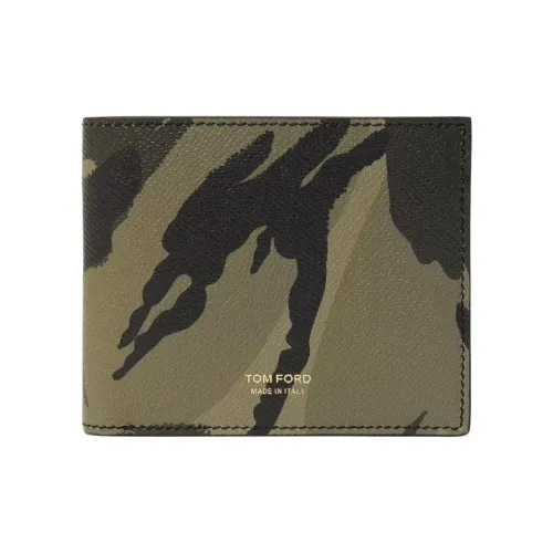 TF Коровья кожа Кошелек Мужской Черный и Зеленый