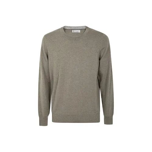 BRUNELLO CUCINELLI Оливковый Мужской Кашемировые Свитера