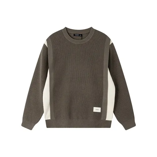 CAISEDI Свитер Мужской Серый Зеленый