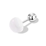 Лето, многоцветный, серьги-гвоздики, одиночный (белый)