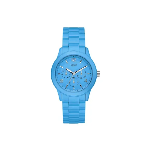 GUESS Наручные часы Кварцевый механизм Смола Пластик Ремешок 38 мм Синий циферблат Женские часы