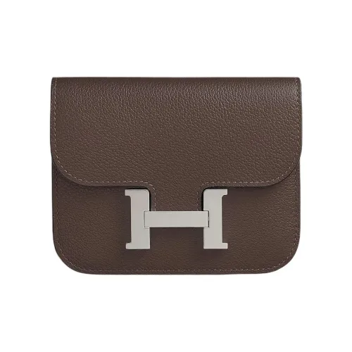 HERMES Constance Slim Evercolor Телячья кожа Кошелек Женские 44 MOKA Мокко