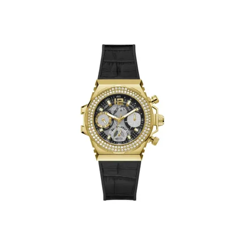 GUESS Наручные часы Кварцевый механизм Кожаный ремешок 36 мм Черепный циферблат Женские часы