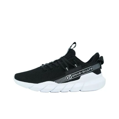 Erke Slip-resistant Abrasion-resistant Low Top Casual Running Shoes Men's Black White Эрке Противоскользящий Устойчивый к истиранию Низкий Топ Повседневные Беговые Кроссовки Мужские Черный Белый