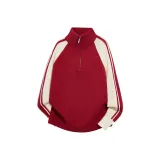 Водолазка с половинной застежкой - красный китайский