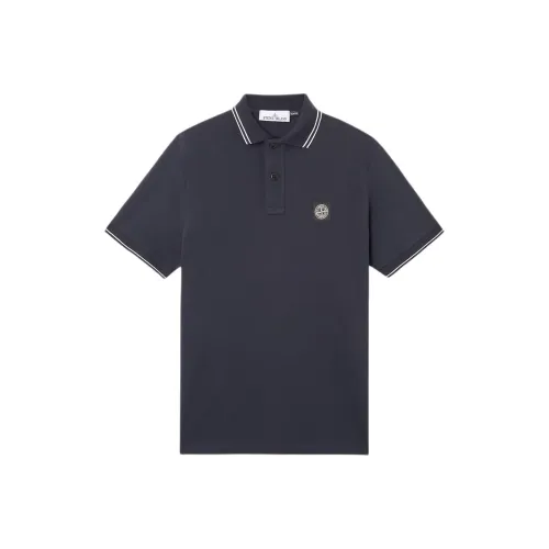STONE ISLAND SS25 Темно-синий Синий Мужское Поло