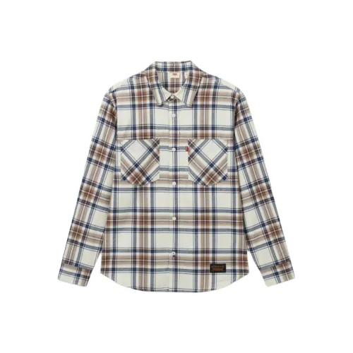 Levi's Рубашка Мужская Синие Коричневые Клетка
