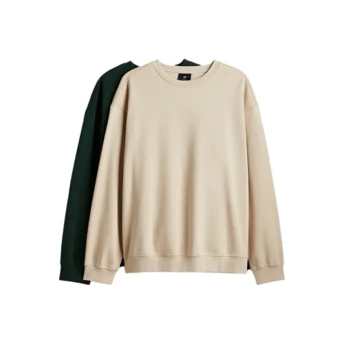 H&M 2 пачки Бежевый + Лесной Зеленый Мужские Свитшоты