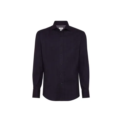 BRUNELLO CUCINELLI Рубашка Мужская Midnight Blue