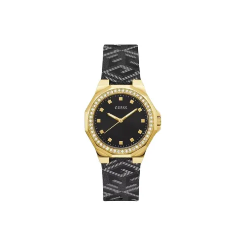 GUESS Women's Watch Кварцевый механизм силиконовый ремешок 38 мм черный циферблат