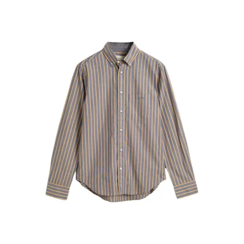 GANT Стандартный крой Полосатый Archive Поплин Рубашка Мужская Темно-Морской Синий