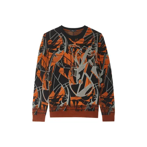 LIU·JO UOMO Свитер Мужской Черный Оранжевый