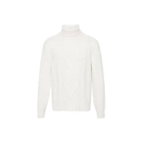 BRUNELLO CUCINELLI Белый Мужской Кашемировый Свитер