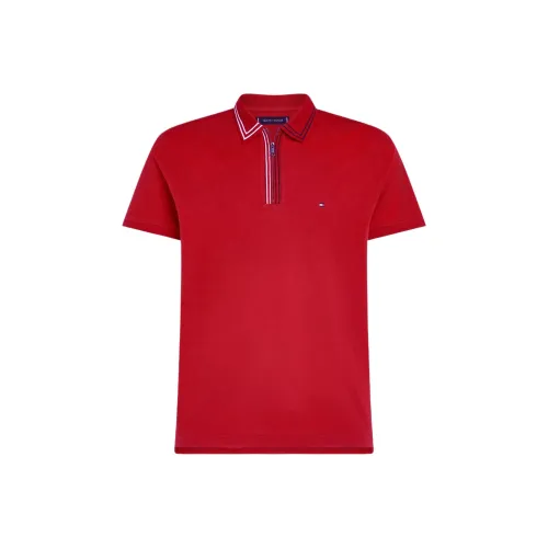 Tommy Hilfiger Стандартный крой Polo с красной молнией Мужской