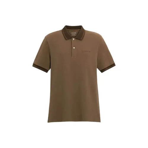 COACH SS24 Поло Мужское Песочный Желтый