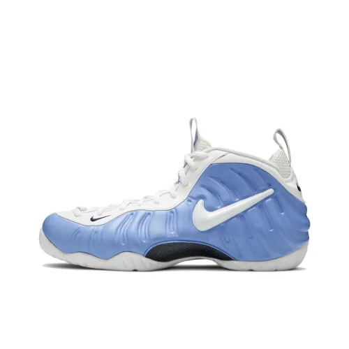 Nike Foamposite Pro Slip-resistant Abrasion-resistant High-top Basketball Shoes Unisex Blue White Найк Foamposite Pro Противоскользящие Устойчивые к истиранию Высокие Баскетбольные Кроссовки Унисекс Синий Белый