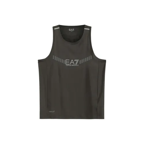 EMPORIO ARMANI EA7 SS23 Майка Мужская Темно-серо-зеленая